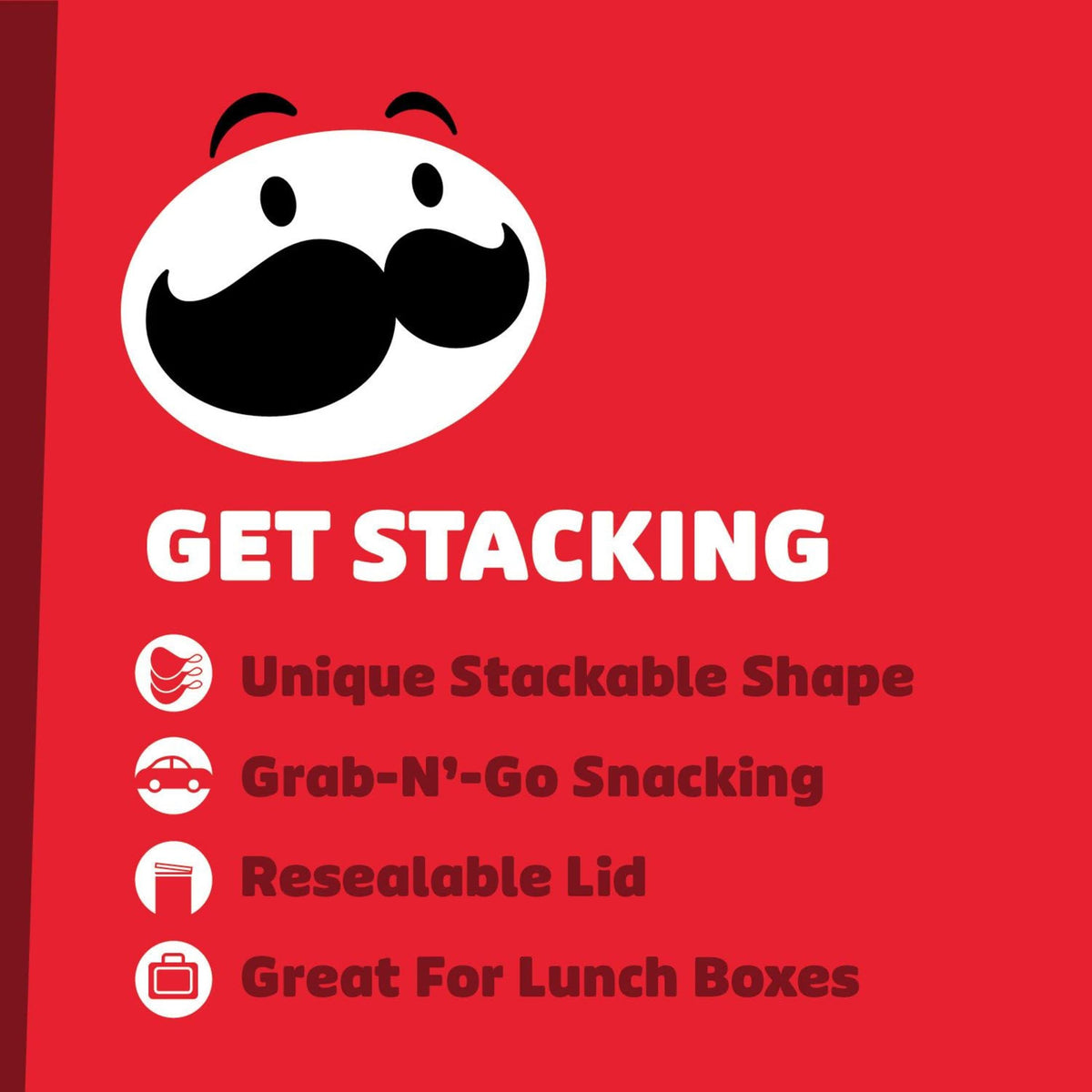 Pringles Potato Crisps Chips, Lunch Snacks, Office and Kids Snacks, Grab N Go, Original (12 Cans)