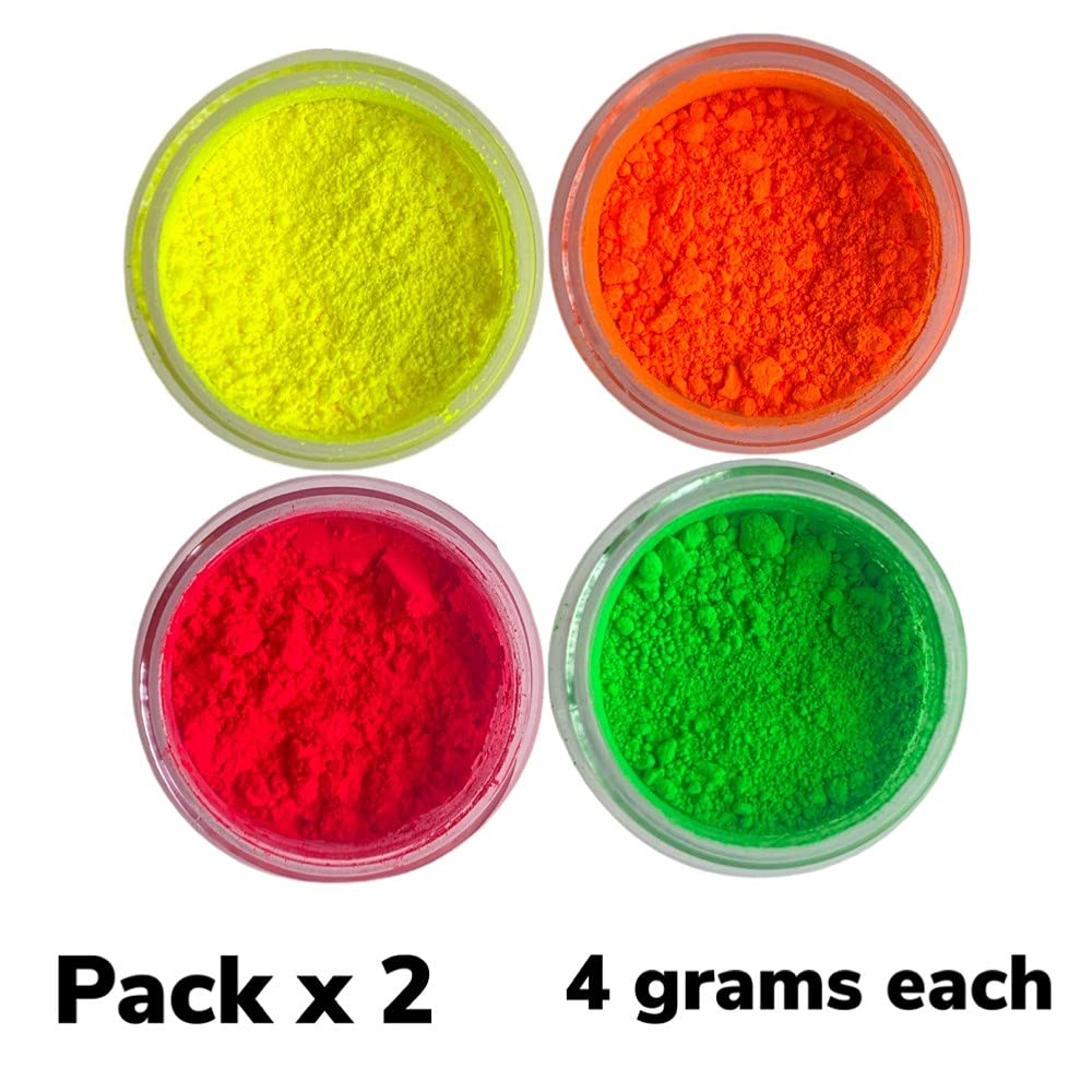 Oh! Sweet Art Edible Petal Dust, Neon Food-Grade Coloring, 4 Count, 4 Grams Each Jar for Cakes and Cupcakes