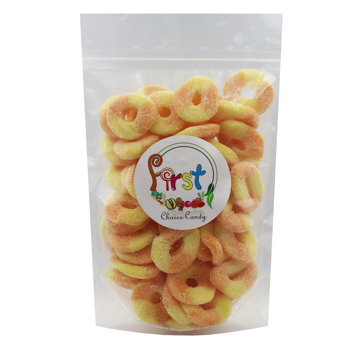 Firstchoicecandy Gummy Rings (Sour Mini Peach, 2.2 Pound (Pack Of 1))