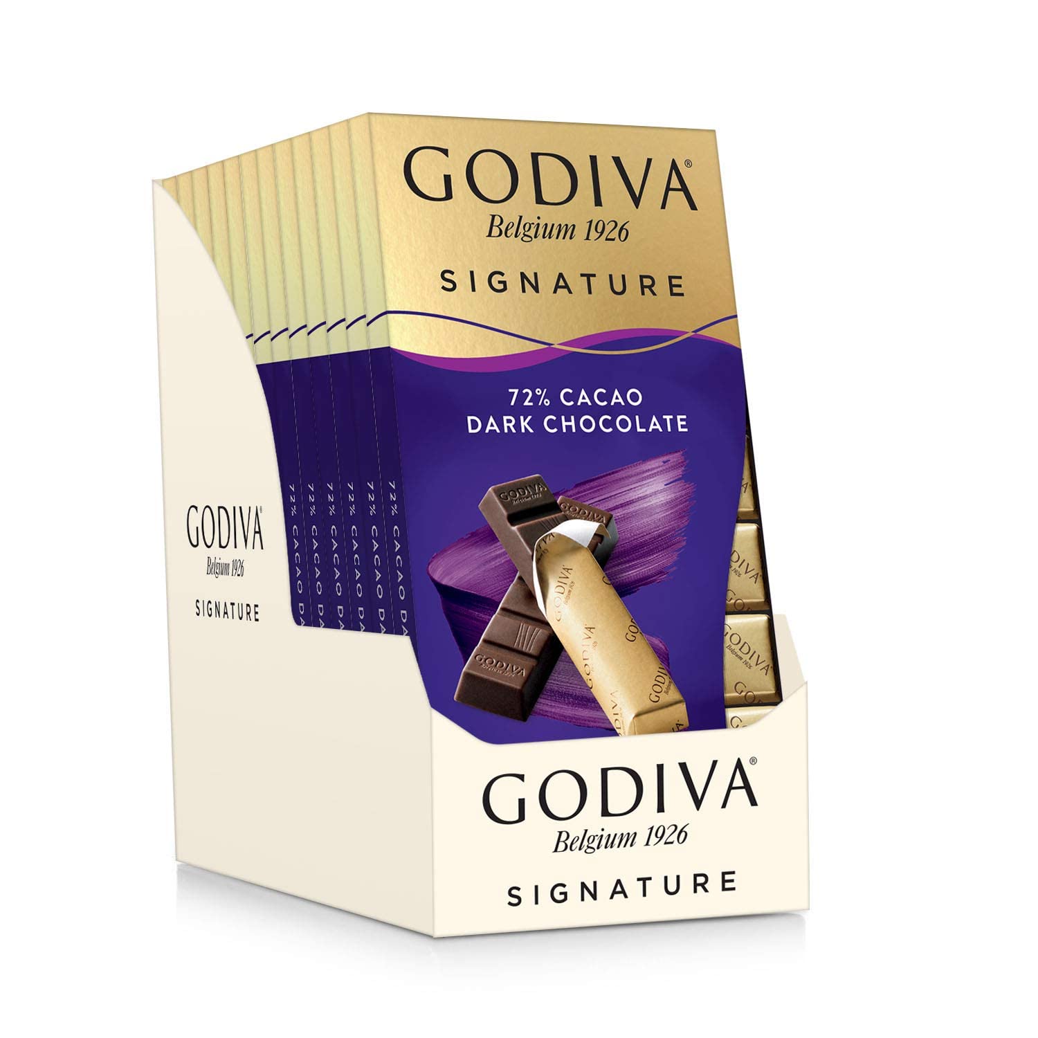 Godiva Chocolatier Chocolate Signature Mini Bars, 72% Cacao Dark, 3.1 Ounce (Pack of 12)