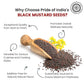 Pride Of India- Organic Black Mustard Seed Whole - 24 Oz (680 Gm) Large Dual Sifter Jar - Certified Pure Indian Vegan Spice- Bes