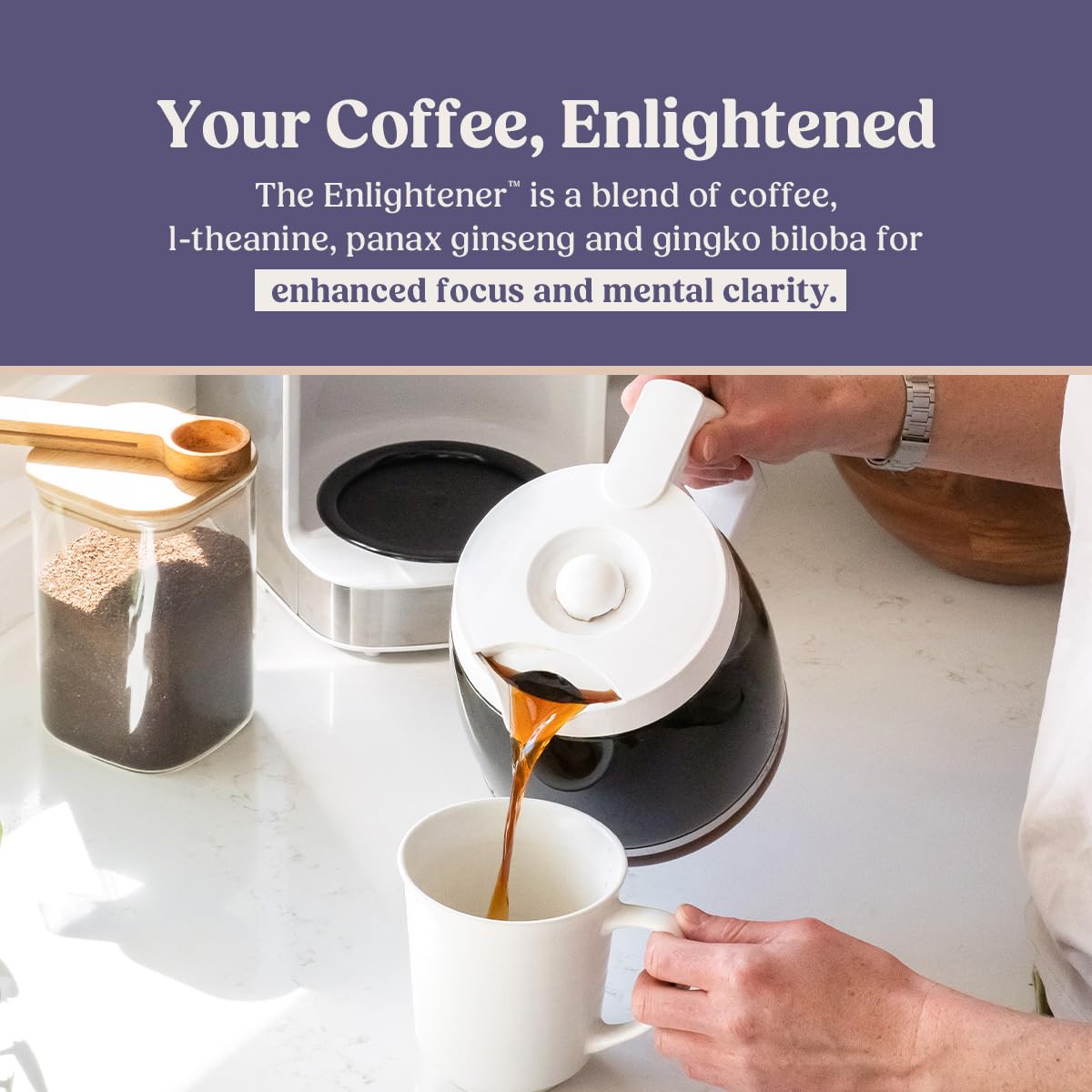 project pieceproof The Enlightener Coffee Pods  24 Count  Medium-Dark Roast Enhanced Coffee with L-Theanine  Panax Ginseng and Gingko Biloba  Supports Mental Clarity  Focus  and Memory