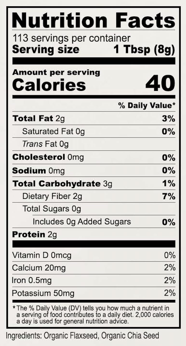 Anthonys Organic Ground Chia and Flaxseed Mix, 2 lb, Gluten Free, Finely Ground, Cold Milled, Non GMO
