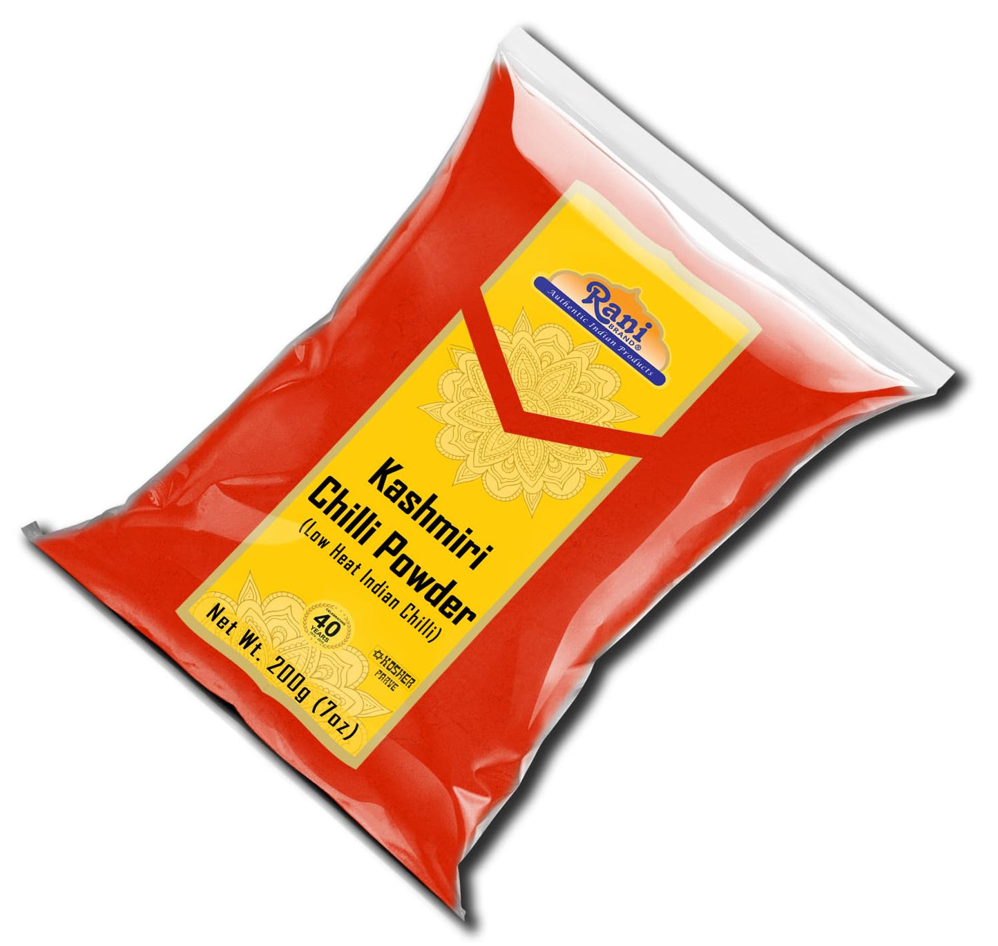 Rani Kashmiri Chilli Powder (Deggi Mirch, Low Heat) Ground Indian Spice 7Oz (200G) ~ All Natural, Salt-Free | Vegan | No Colors | Gluten Friendly | Perfect For Deviled Eggs & Other Low Heat Dishes