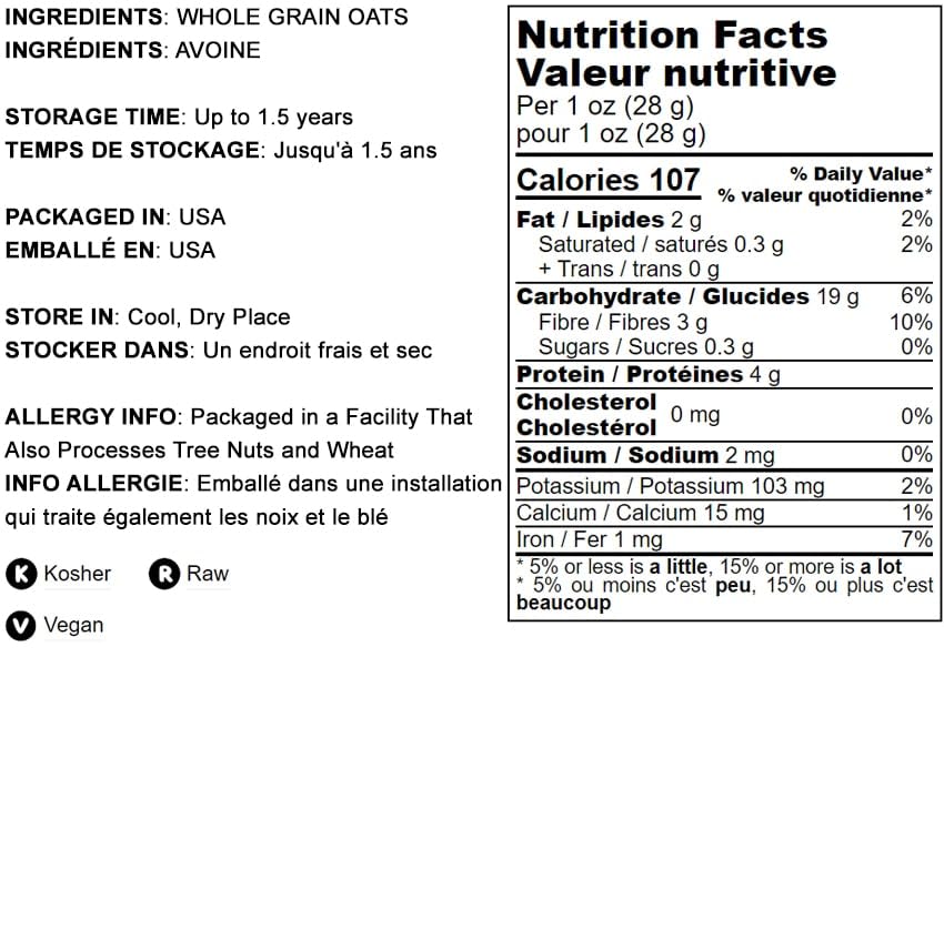 Food To Live Quick Cooking Rolled Oats, 8 Ounces - One Minute Oatmeal, Whole Grain, Instant Meal, Dry Thin Flakes, Uncooked, Raw