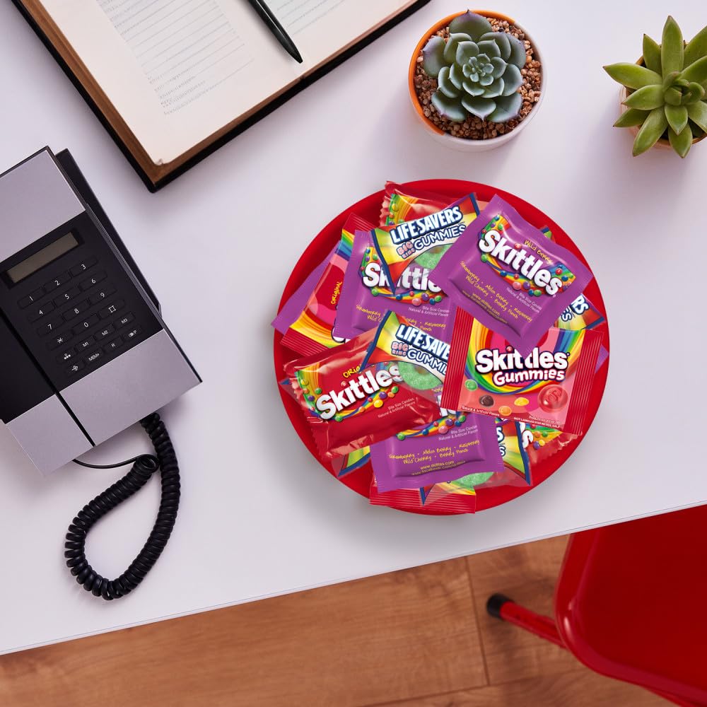 SKITTLES Original, SKITTLES Wild Berry, SKITTLES Gummies & LIFE SAVERS Gummies Nut Free Individually Wrapped Trick or Treat Hall