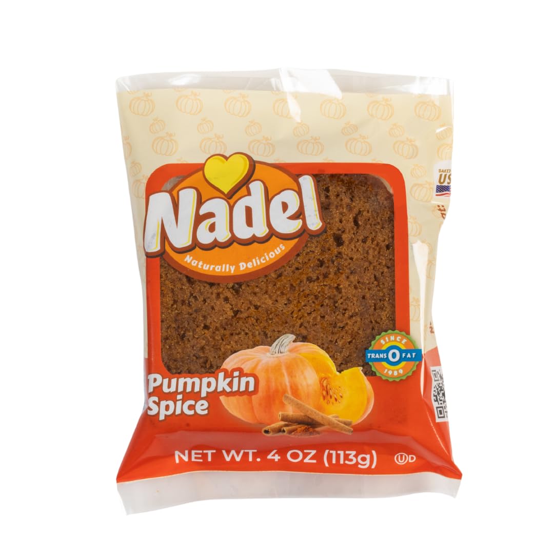 Nadel - NATURALLY DELICIOUS Pumpkin Spice Bread Slices, 24 Pack, Sweet Breads & Cakes breakfast bar, back to school lunch snack.