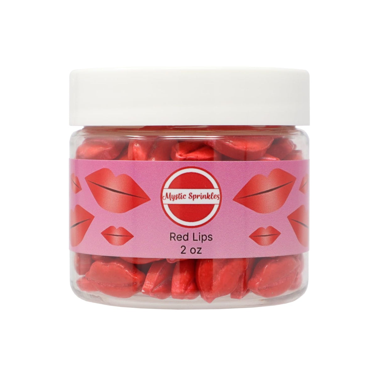 Mystic Sprinkles Valentine'S Day Themed Candy Shapes Sprinkles (Red Lips, 2Oz Jar)