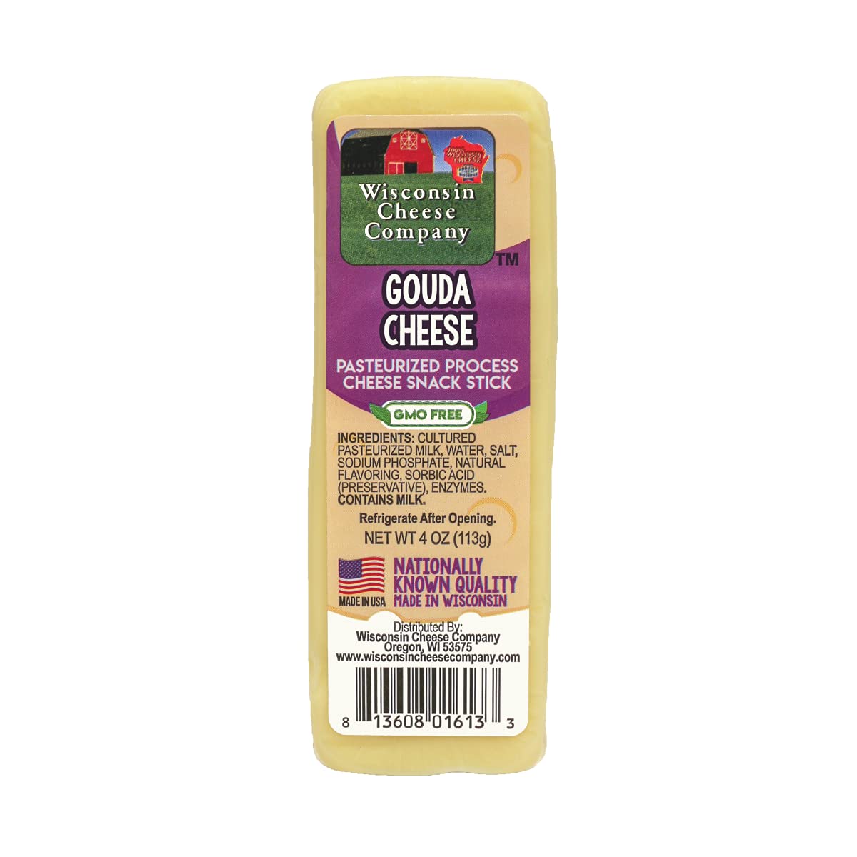 Wisconsin Cheese Company Specialty Cheese &  er Gift Box - 100% Gouda, Smoked Cheddar, Salami, Tomato Basil Cheddar, Swiss - 6 Piece Set