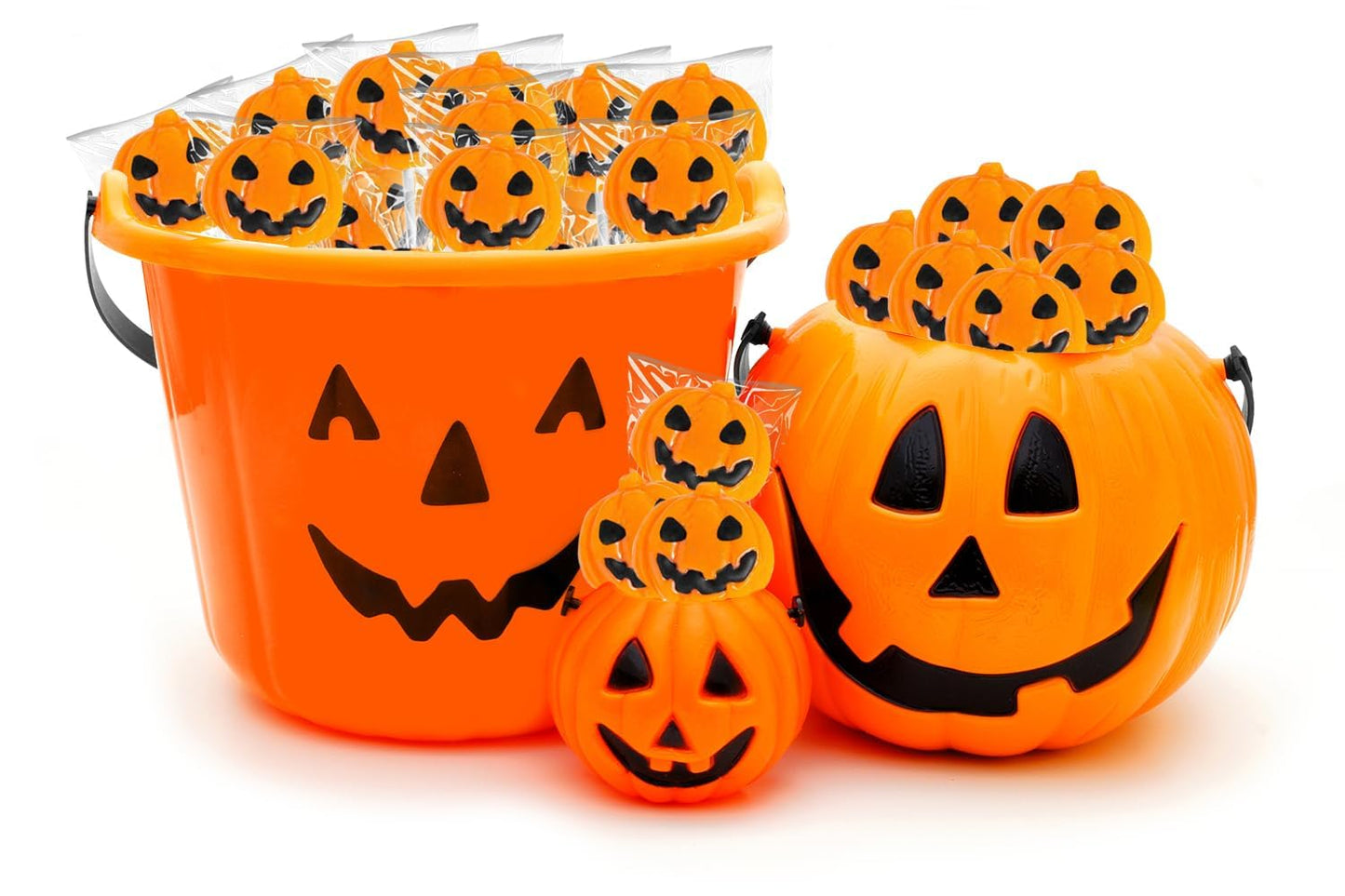Fruidles Halloween Pumpkin Lollipop Candy, Individually Wrapped, 144-Pack
