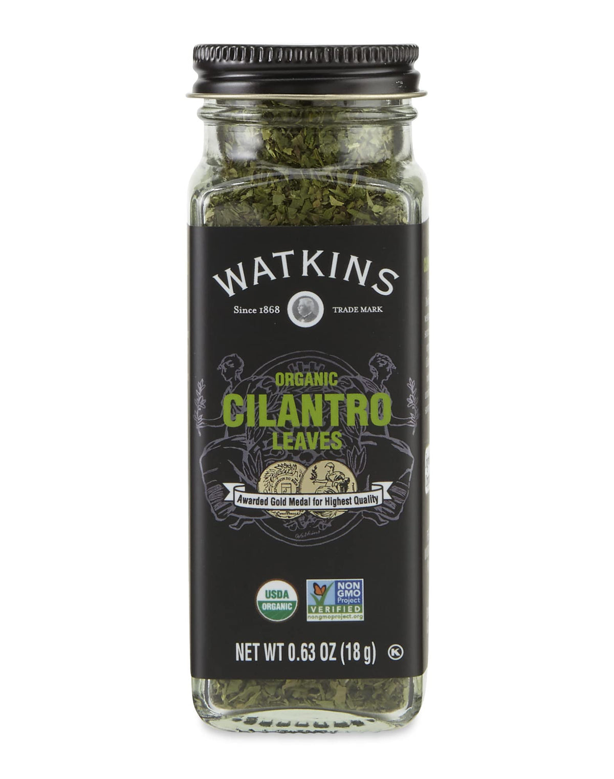 Watkins Gourmet Organic Cilantro Leaves Spice Jar, Non-GMO, Kosher, 0.63 oz, Model KHRM00330261, As Shown