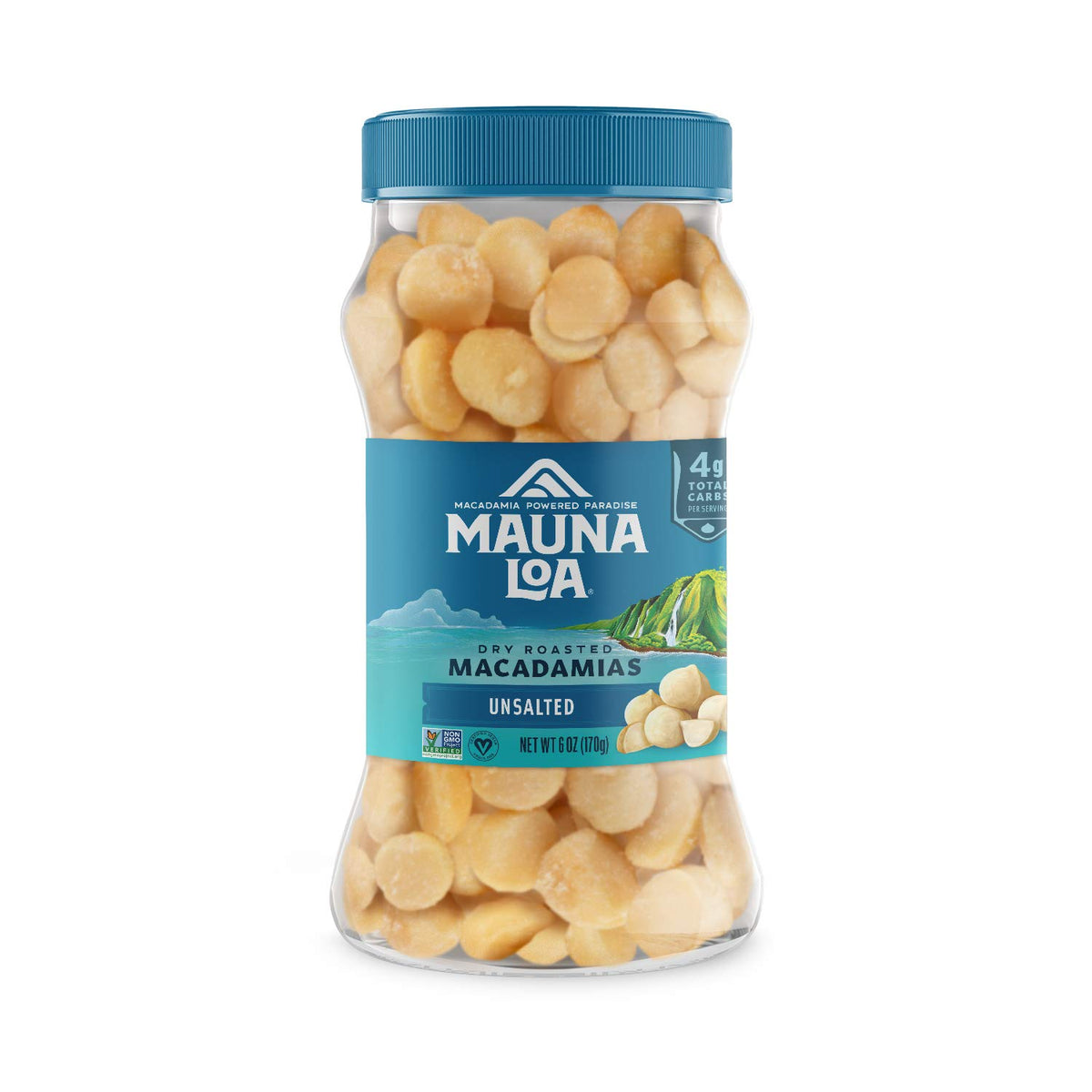 Mauna Loa Premium Natural Roasted Macadamia Nuts, Unsalted, 6 Oz Jar