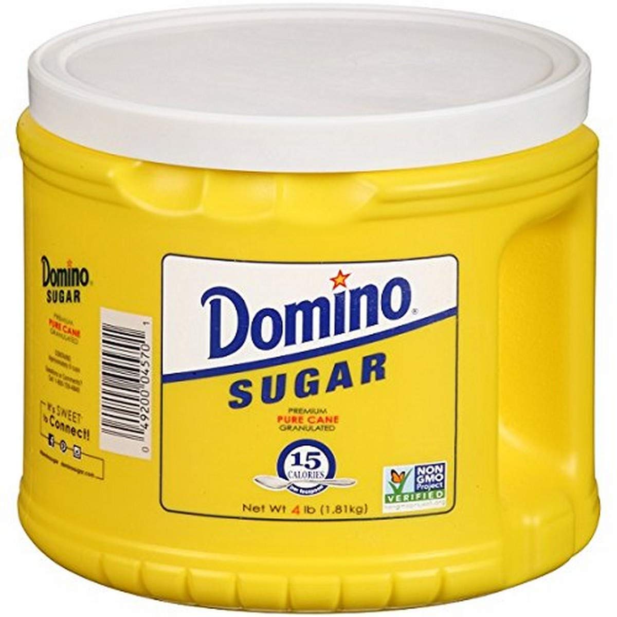 Domino Granulated Sugar, 4 Lb, 64 Ounce, Yellow, Model 0004920004570