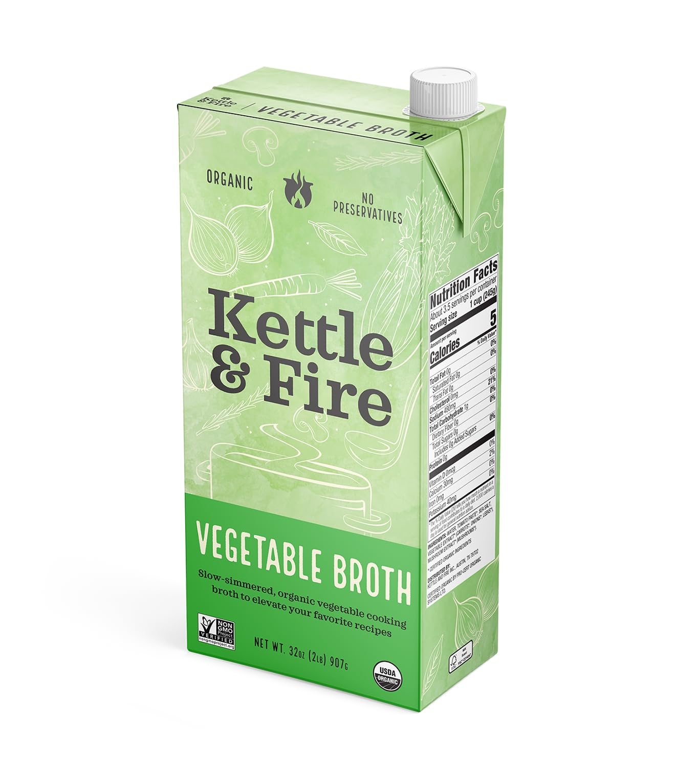 Kettle And Fire Broth Vegetable Cooking 32 OZ