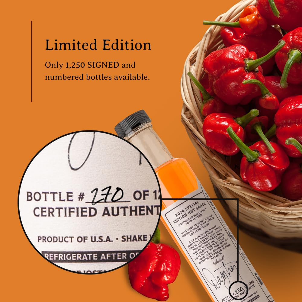 Trejo'S Hot Sauce Special Edition | Signed & Numbered | Pure Sauce Crafted Withtrinidad Moruga Scorpion & Unique Spice Blend | Z