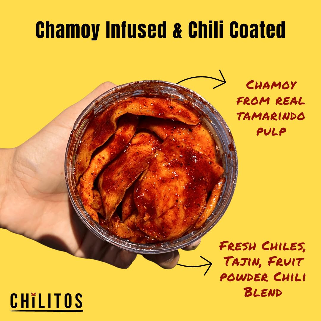 Chilitos Chamoy Candy - Sweet, Sour & Spicy Gummy   - 16 oz Jar, Authentic Mexican Dulces, As Seen on TikTok