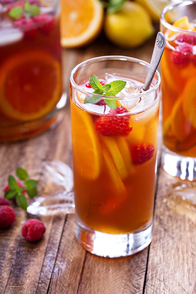 Iced Tea Sweet Raspberry Real Brewed, Pure Cane Sugar, Caffeinated All Natural Drinks, No Artificial Flavors Or Colors (Large 64
