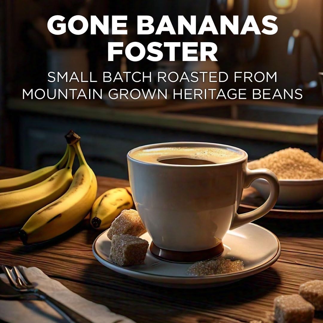 Maud'S Banana Foster Flavored Coffee Pods, 50 Ct | Gone Banana'S Foster Flavor | 100% Arabica Medium Roast Coffee | Solar Energy