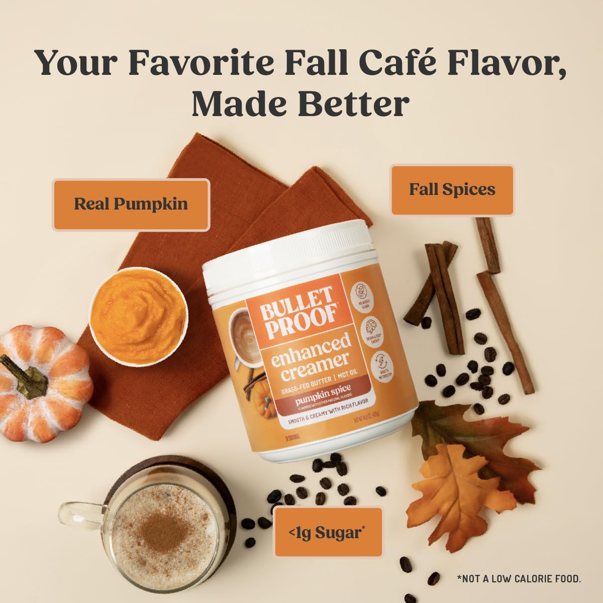 project pieceproof Pumpkin Spice Creamer, Keto Coffee Creamer with MCT Oil, 14.8 Ounces
