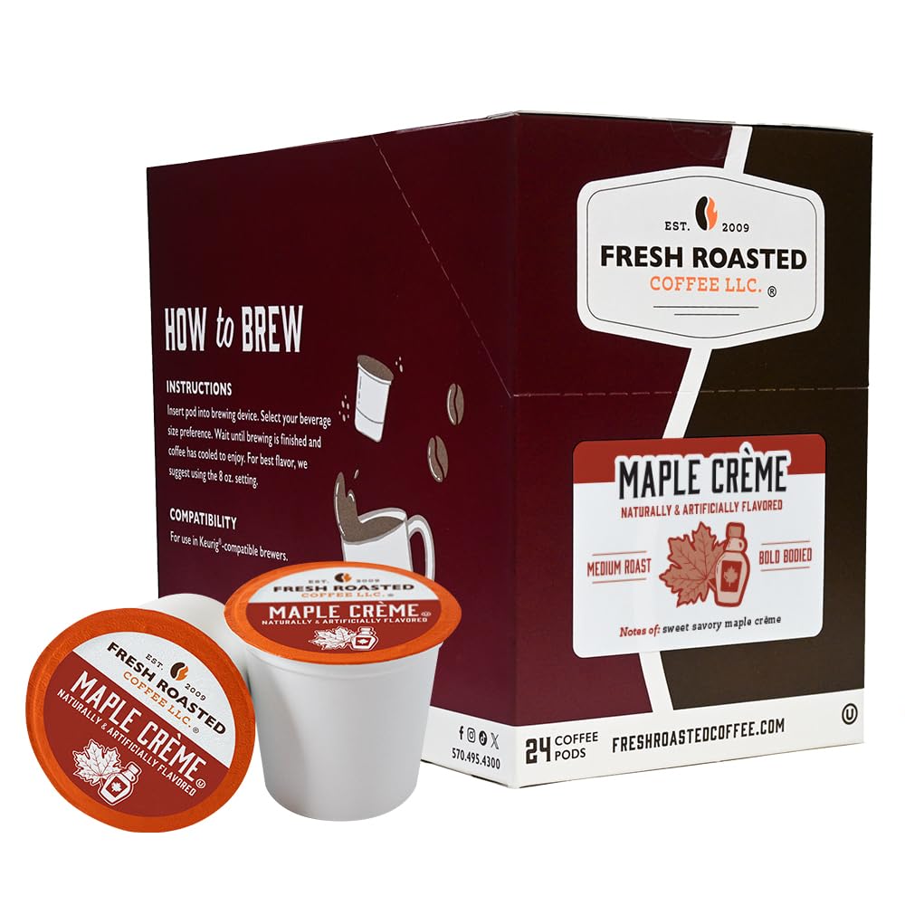 Fresh Roasted Coffee Flavored Coffee Pods, Maple Crème, 24 Count