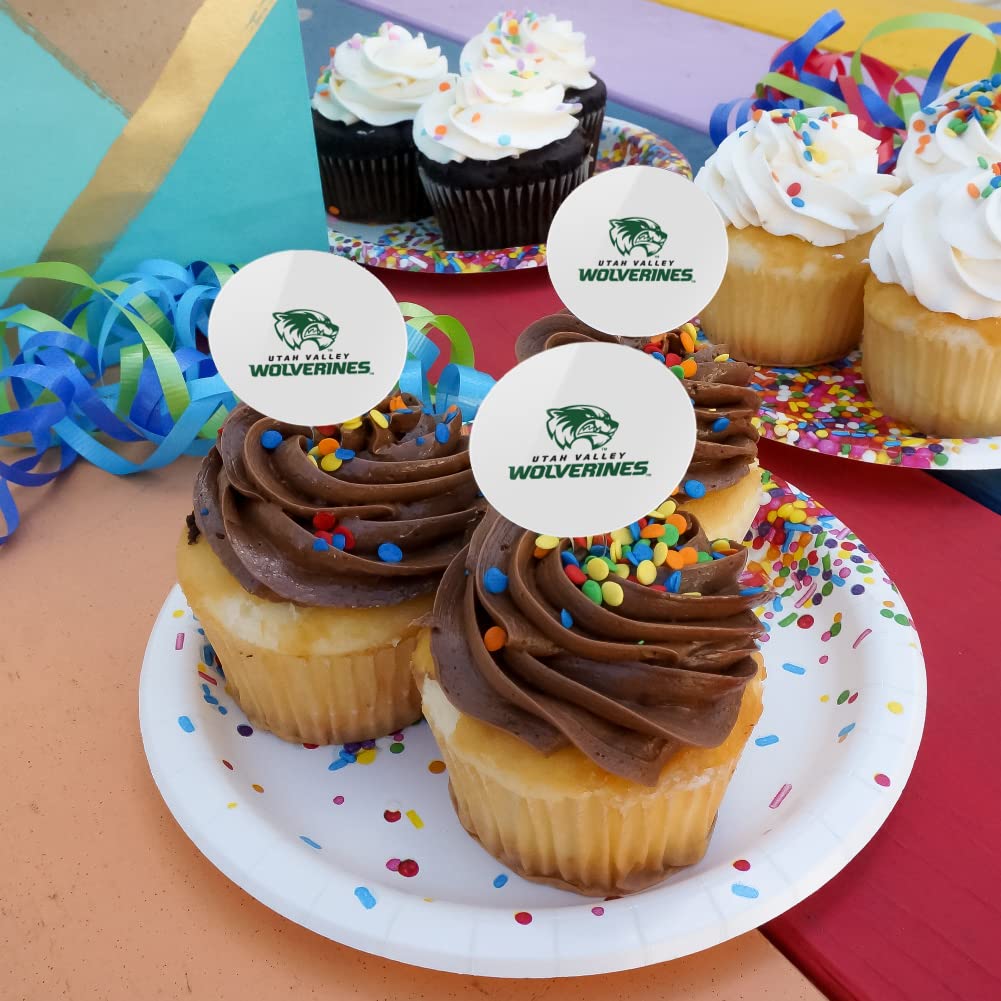 Utah Valley University Secondary Logo Cupcake Picks Toppers Decoration Set Of 6
