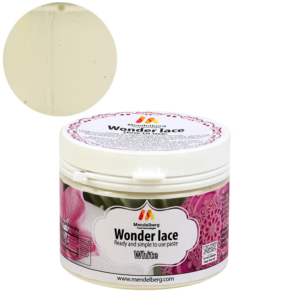 Mendelberg Wonder Lace Edible Lace Paste, 5.2 Oz, White