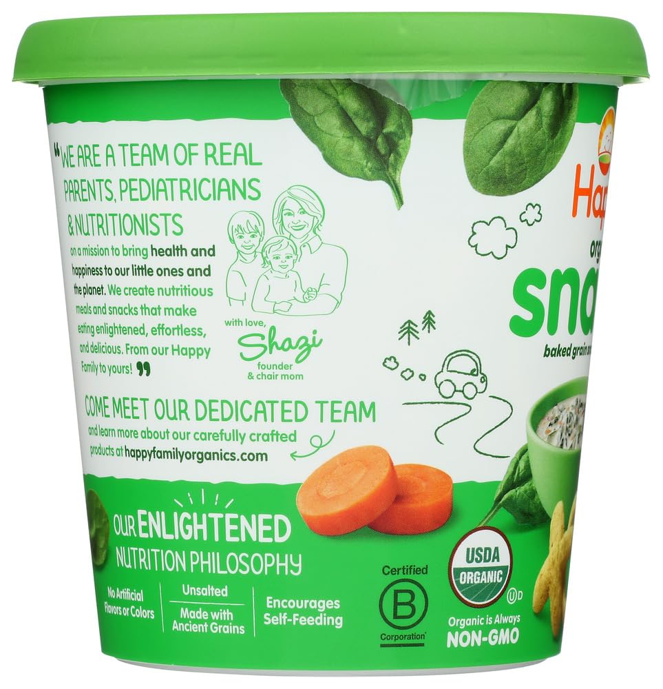 Happy Baby Organic Baked Creamy Spinach & Carrot Snacker Cup, 1.5 Oz