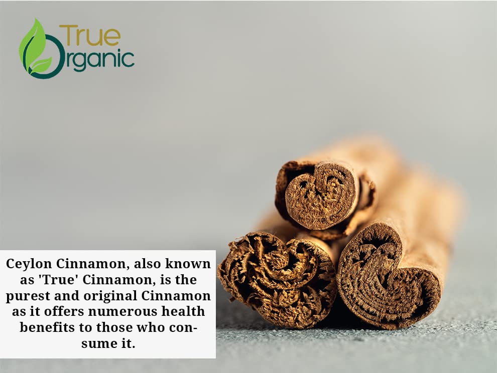 True Organic Ceylon Cinnamon Powder  1 lb  Gluten Free  USDA & Kosher Certified  Organic Cinnamon powder  Ground Cinnamon  Non-GMO  Ceylon enhanced Quality