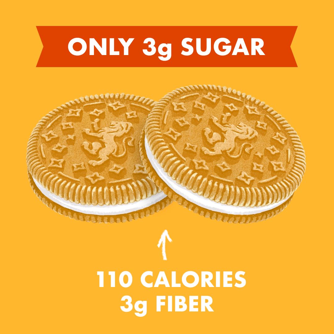 Rip Van Leos - Golden Vanilla Sandwich Cookies - Low Sugar Snack Cookies - Low Carb Snack - Diabetic Snacks - 40 Low Sugar Cookies (10 Packs Of 1.69Oz)