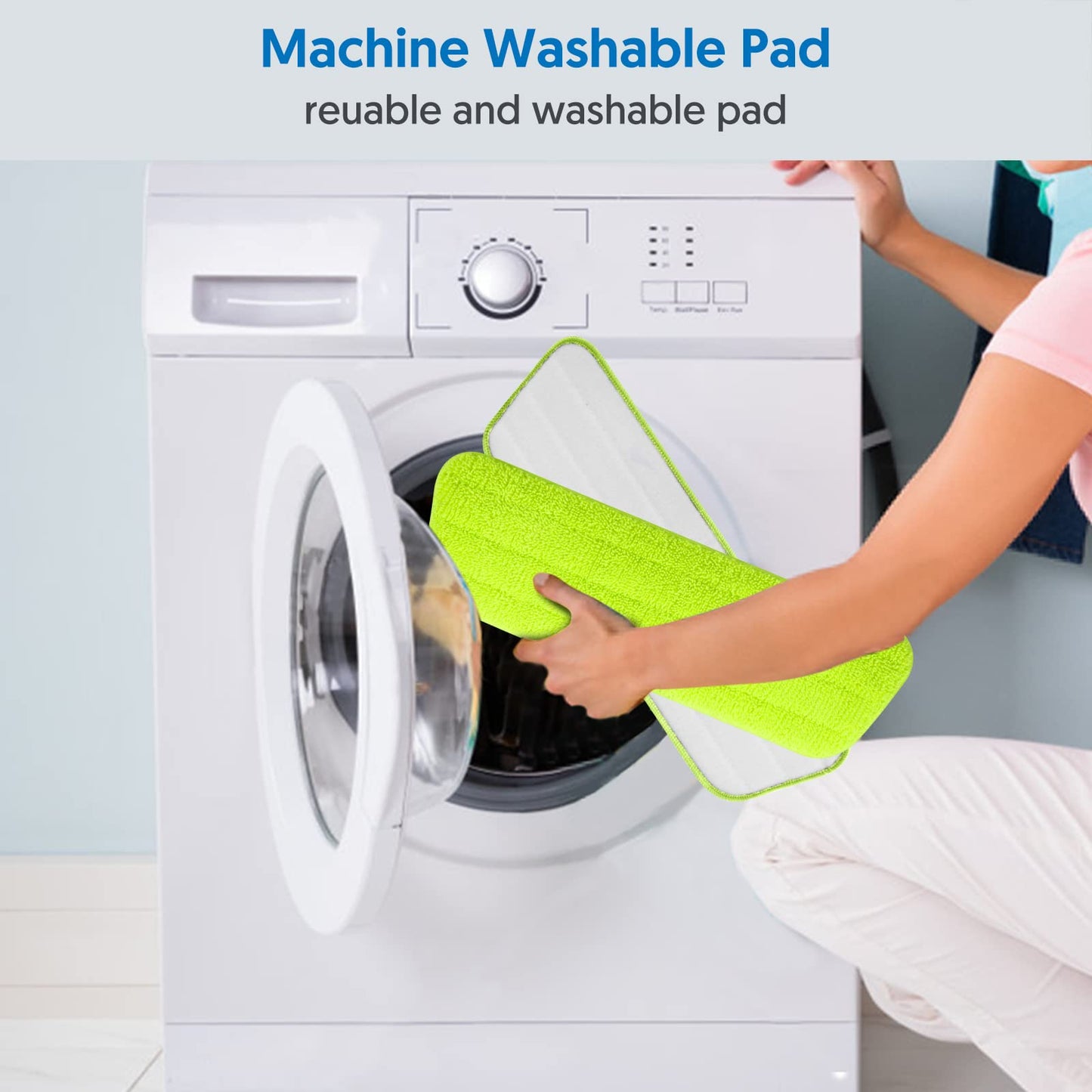 7 Pack Reusable Mop Pads For Swiffer Power Mop - Mexerris Microfiber Mop Pads Refills Household Replacement Mop Pads Hard Wood F