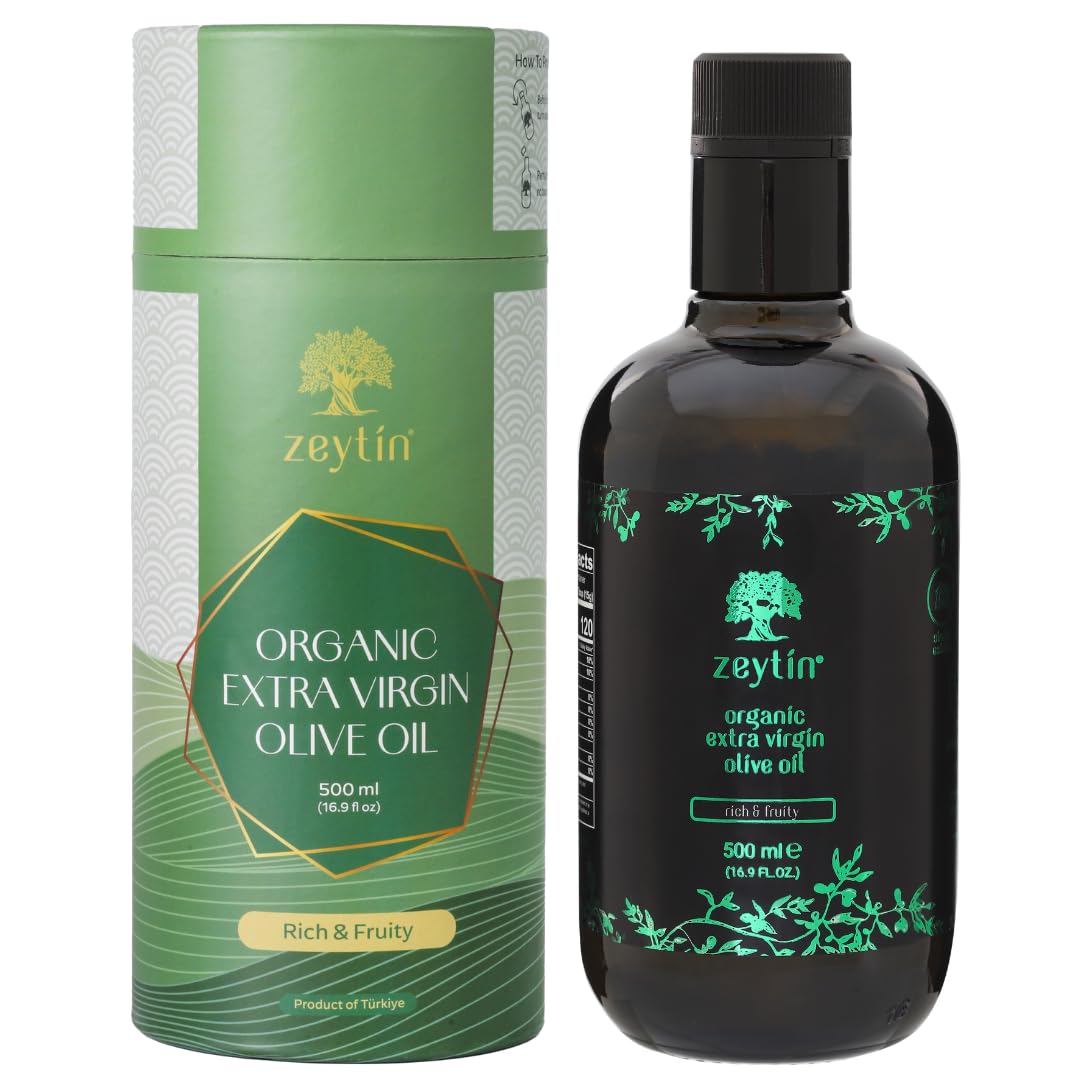 Zeytin Olive Oil Extra Virgin - Gold Medal & Early Harvest - Fresh 2024 Harvest, Bottled In May 2024 - New Luxury Packaging - Ve