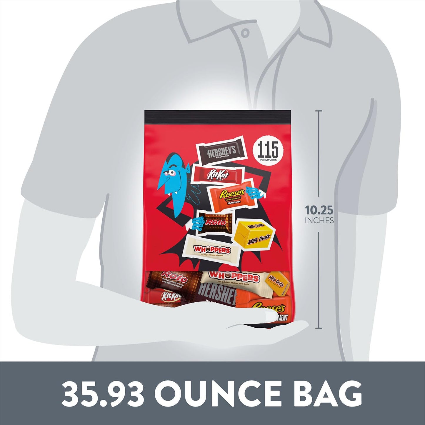 HERSHEYS Miniatures Assorted Flavored Halloween Candy Bulk Bag, 39.51 oz (130 Pieces)