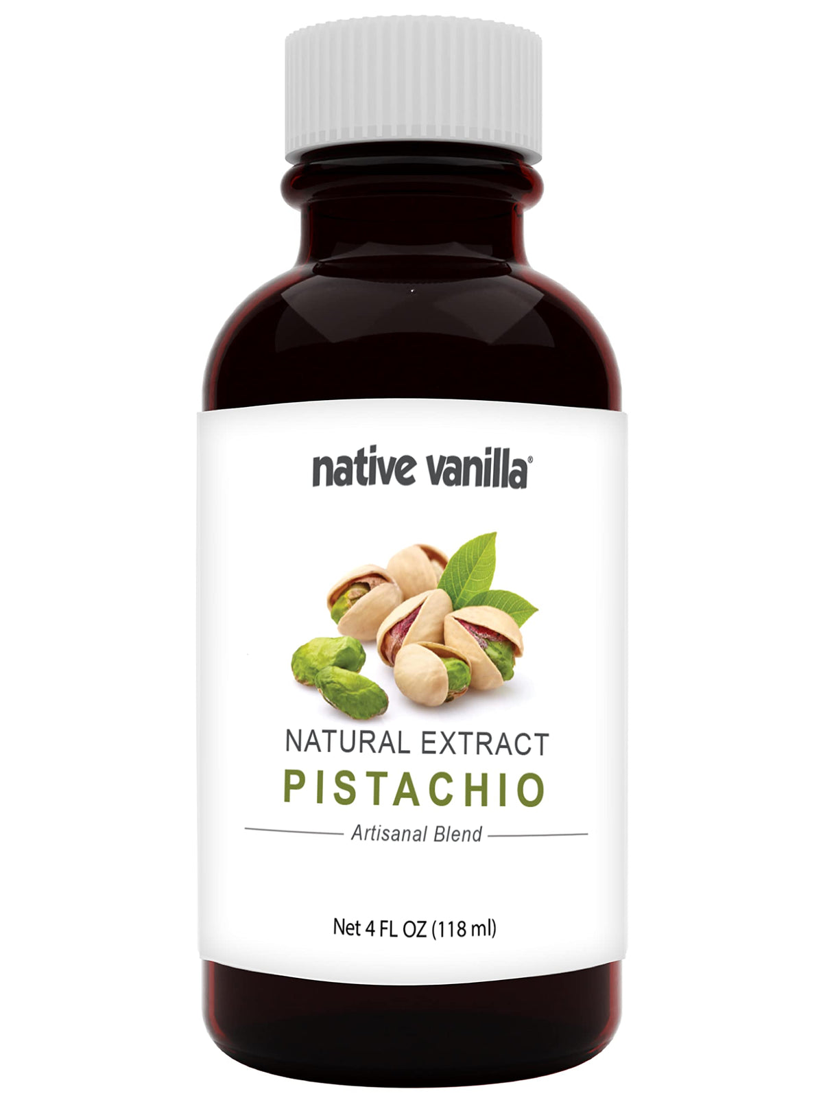 Native Vanilla Pure Flavor - Pistachio Extract - 4 Fl Oz - Ideal for Cooking, Baking, and Desserts