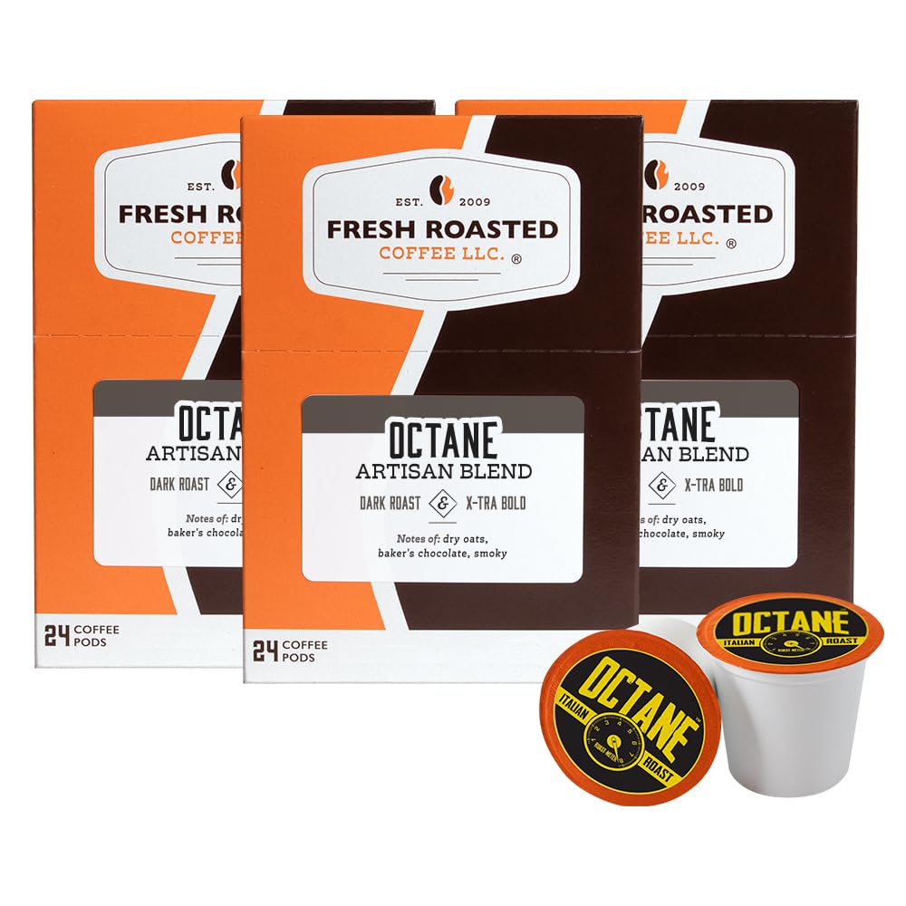 Fresh Roasted Coffee, Octane Italian Roast, Dark, Kosher, K-Cup Compatible, 72 Pods