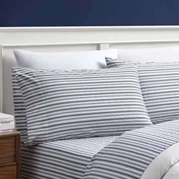 Nautica - Percale Collection - Bed Sheet Set - 100 Cotton, Crisp  Cool, Lightweight  Moisture-Wicking Bedding, Full, Coleridge C