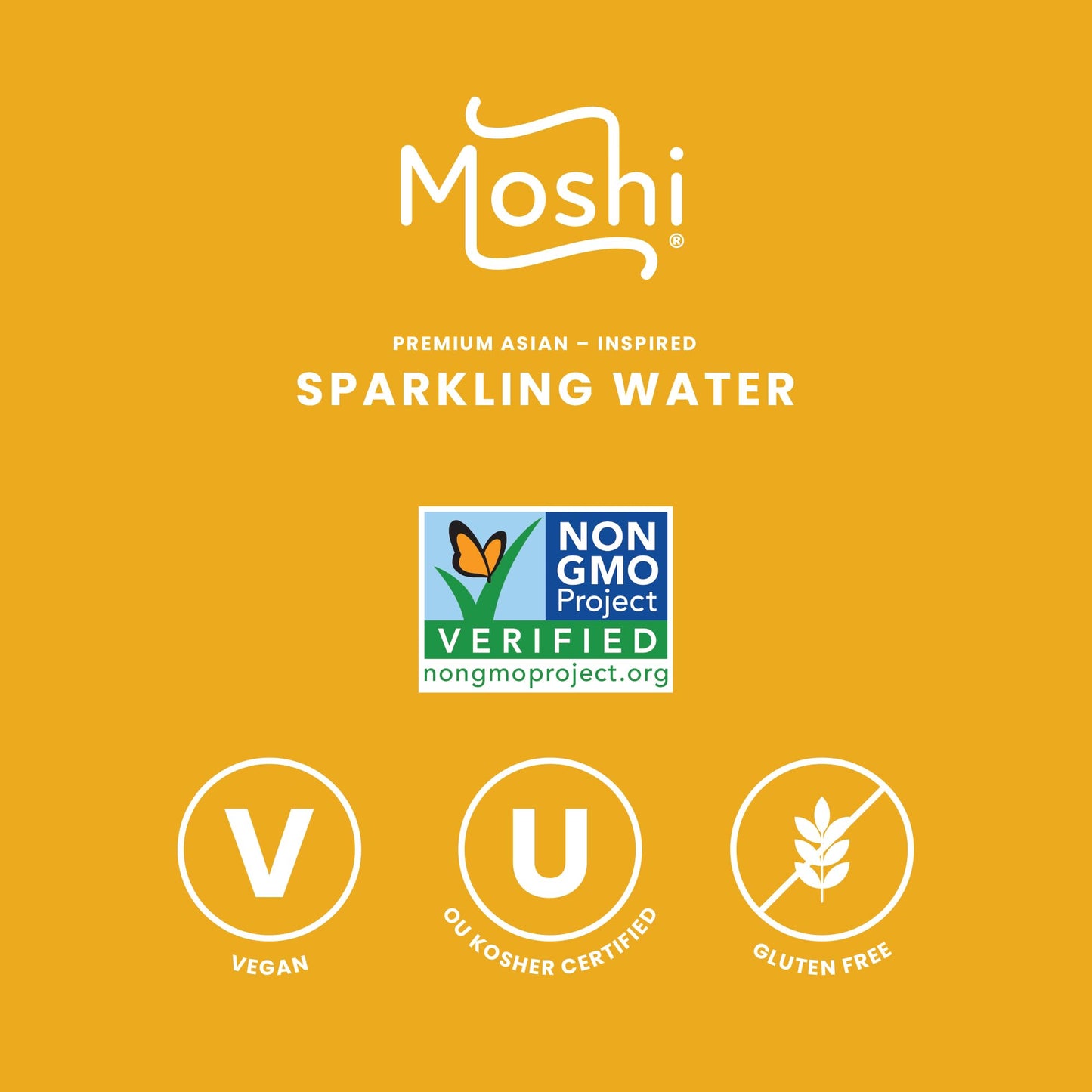 Moshi Sparkling Water - Asian Pear & Ginger - Carbonated Drink with Real Fruit Juice - Low Calorie - 12 Pack