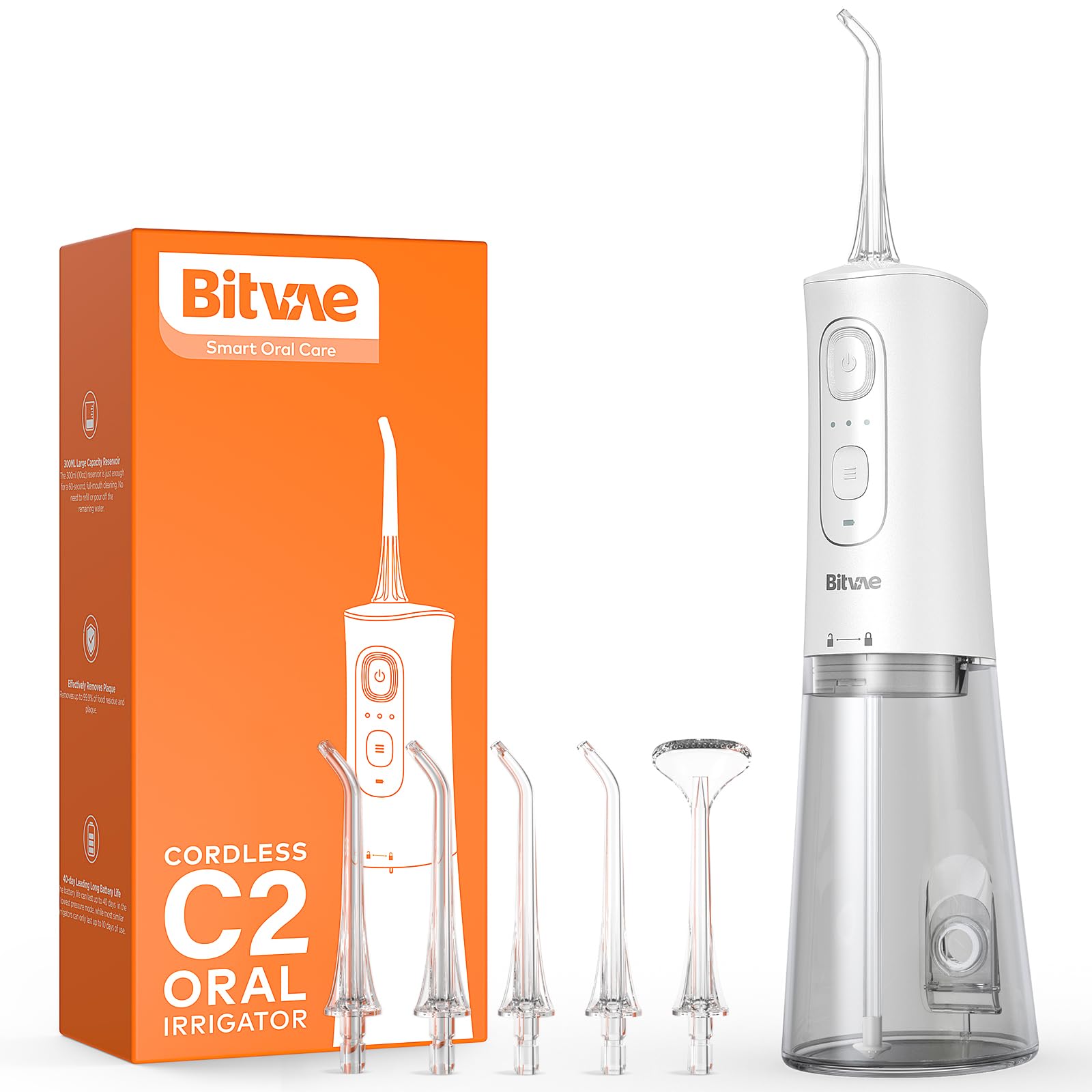 Bitvae Water Dental Flosser For Teeth, Rechargeable Water Teeth Cleaner Picks, Ipx7 Waterproof Water Flosser, 3 Modes 6 Jet Tips