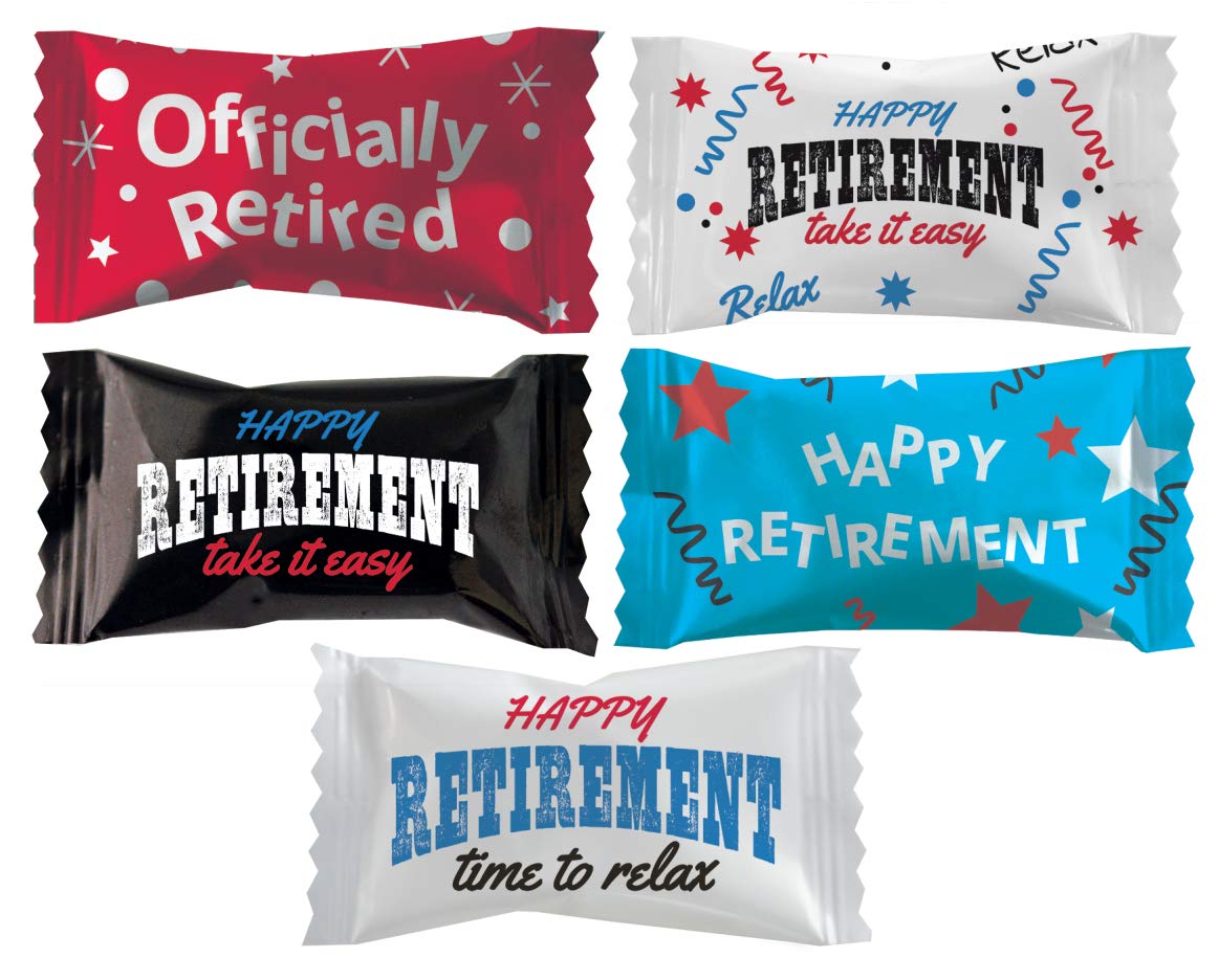 The Dreidel Company Happy Retirement Buttermints, Mint Candies, After Dinner Mints, Butter Mint Candy, Fat-Free, Individually Wr