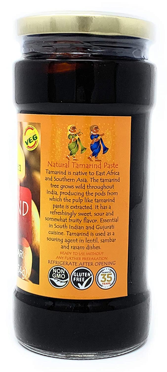 Asian Kitchen Tamarind Paste Puree (Imli) 16oz (454g) 1lb Glass Jar, Gluten Free, No added sugar ~ All Natural | Vegan | NON-GMO