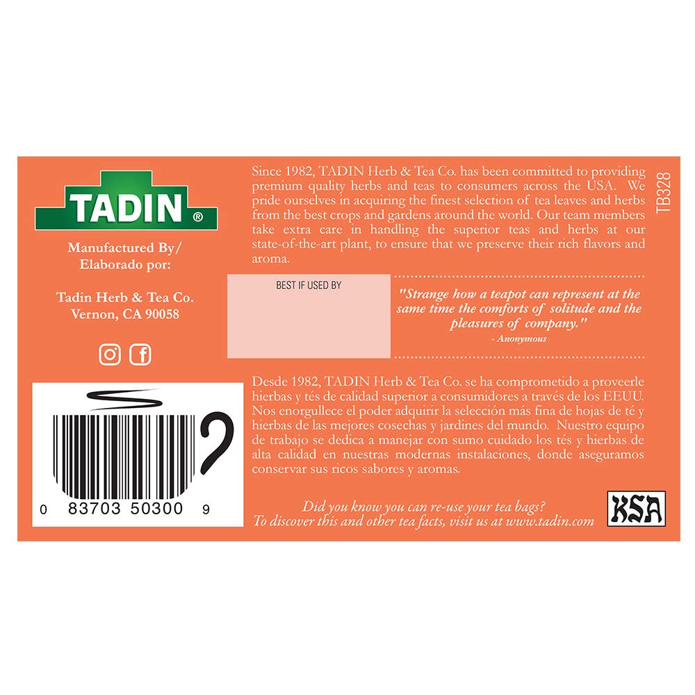 Tadin Cola De Caballo Tea - 24 Count Tea Bags - Herbal, Caffeine-Free Shave Grass Tea