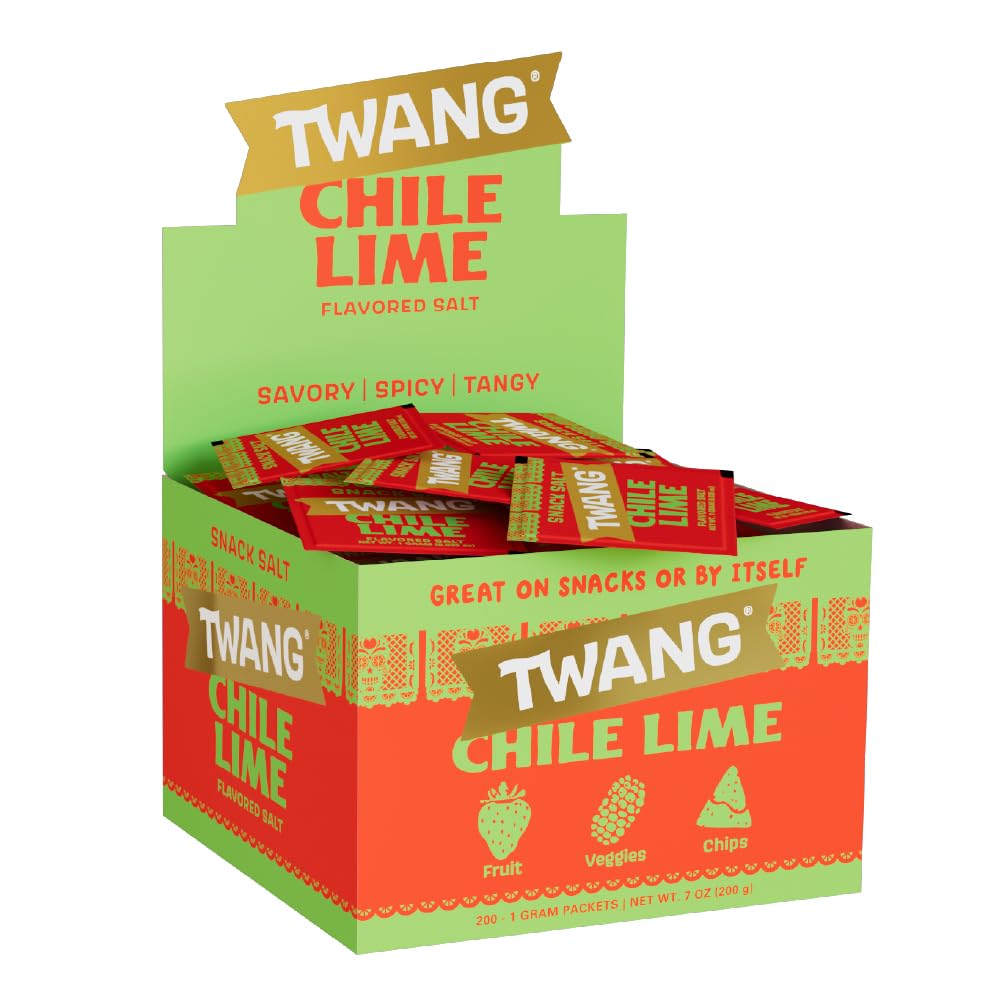 Twang Twangerz Snack Topping, Chile Lime, 1 Gram Packets, Pack of 200, Red