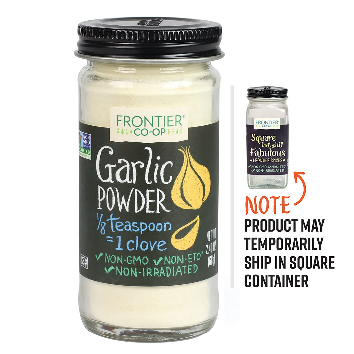 Frontier Garlic Powder, 2.4-Ounce Bottle (Pack of 4)