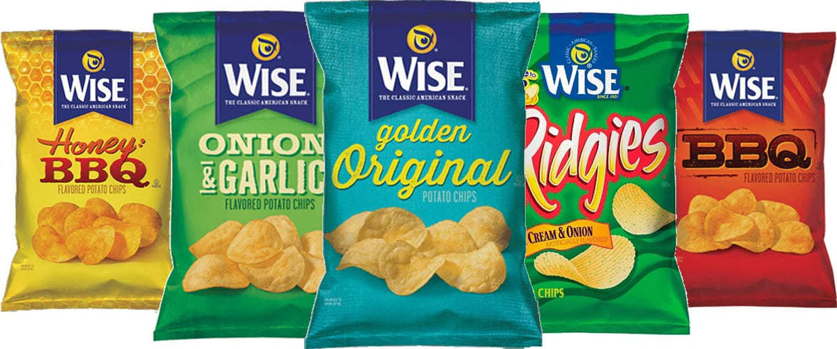 Wise Foods Potato Chips Variety 5-Pack, Sharing Size Bags