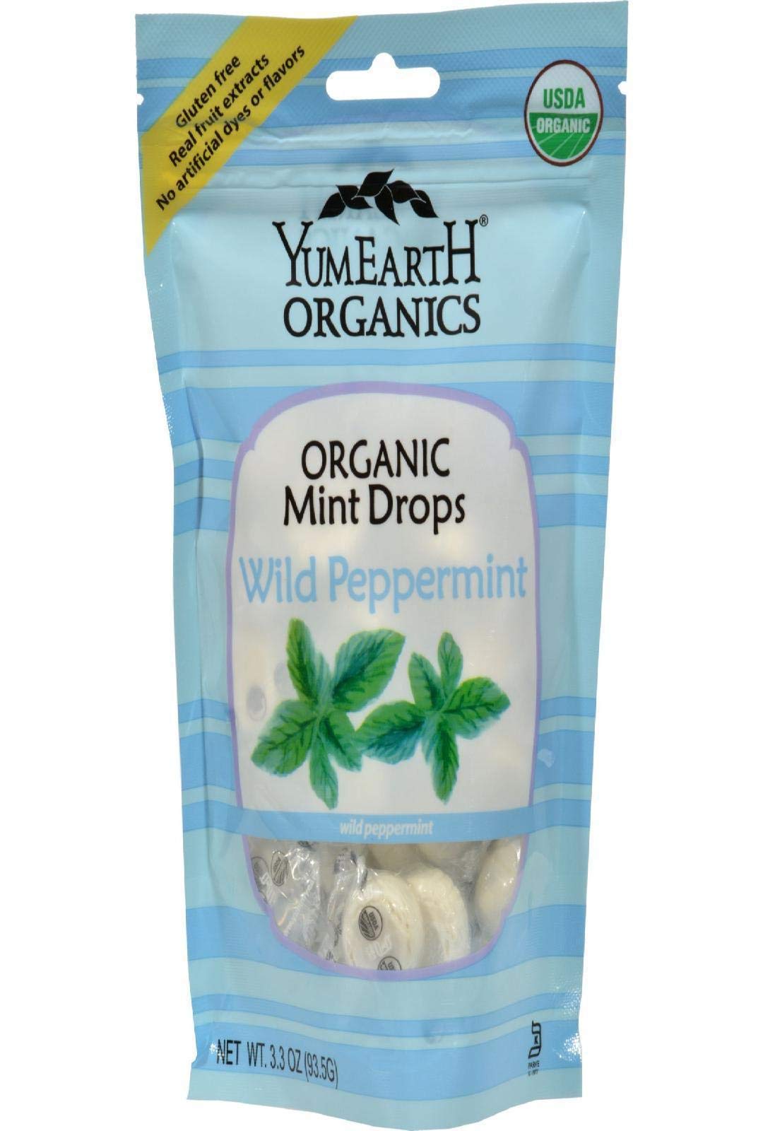 Yummy Earth Organic Wild Peppermint Candy Drops, 3.3 Ounce