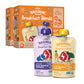 Little Brainiac Variety Pack Breakfast Blend Organic Fruit & Oat Toddler Pouches, Banana Apple Oat & Apple Berry Oat with Omega-