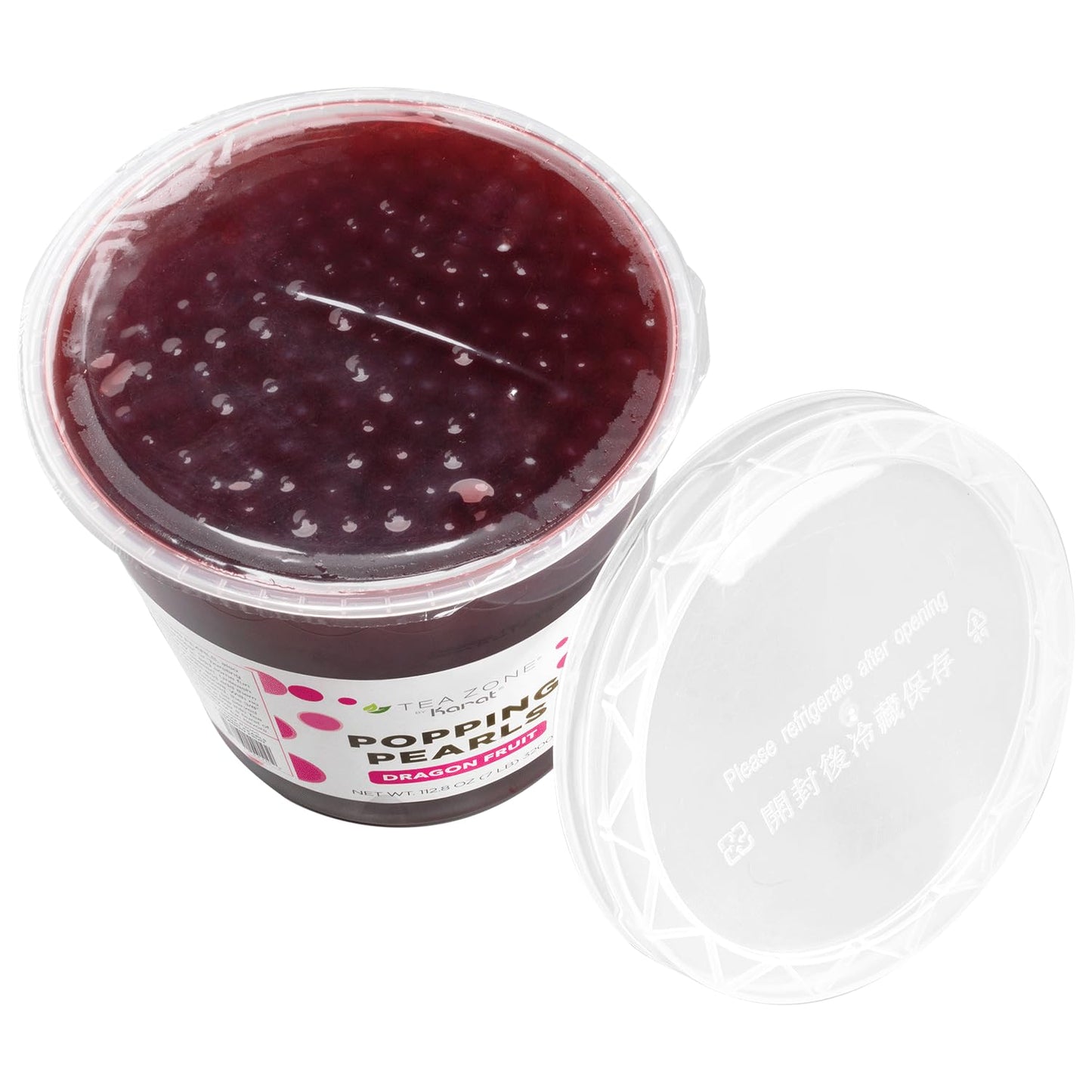 Tea Zone [7 Pounds] Dragon Fruit Popping Pearls for Boba Tea Beverages, Sweets, Ice Cream Topping | B2065