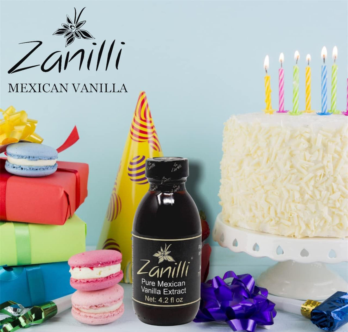Zanilli Mexican Vanilla Extract - 4.2Fl Oz - Pure Vanilla Extract For Baking - No Sugar Added - Gluten Free