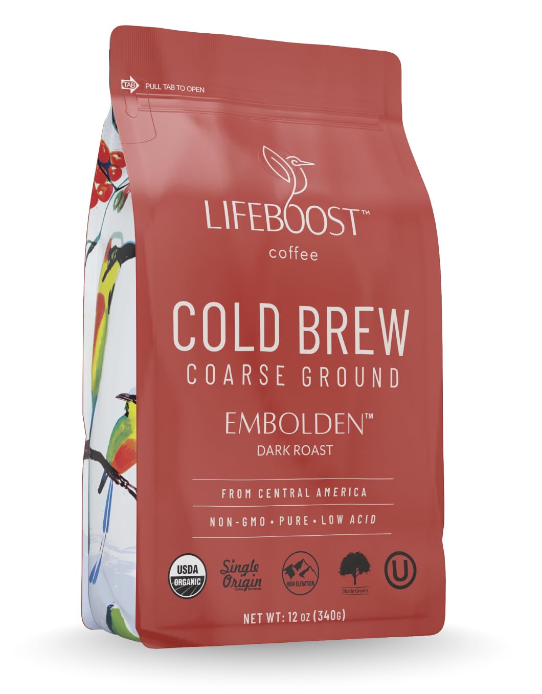 Lifeboost Dark Cold Brew Coffee - Low Acid Coarse Ground Coffee for Cold Brew - Single Origin Non-GMO USDA Organic Cold Brew Cof