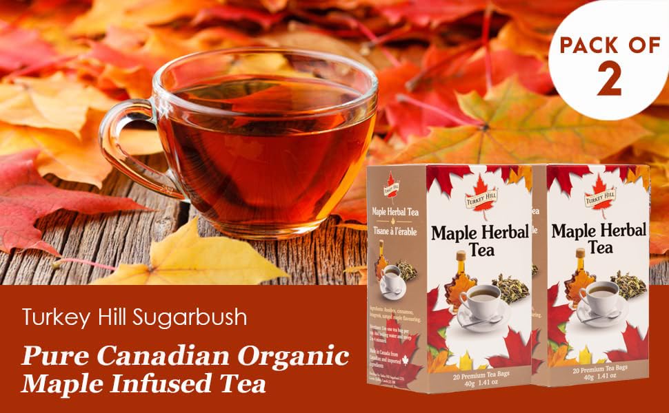 Turkey Hill Sugarbush Enhanced 100% Pure Canadian Maple Infused Herbal Tea, 2 Pack
