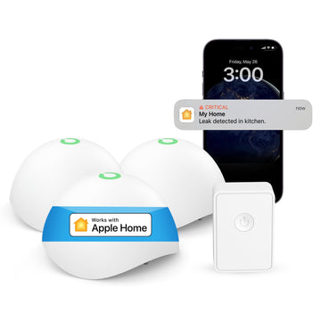 Meross Smart Water Sensor Alarm 3 Pack, Wifi Water Leak Detector Support Apple Homekit, Smartthings, Ip67 Waterproof With App Al